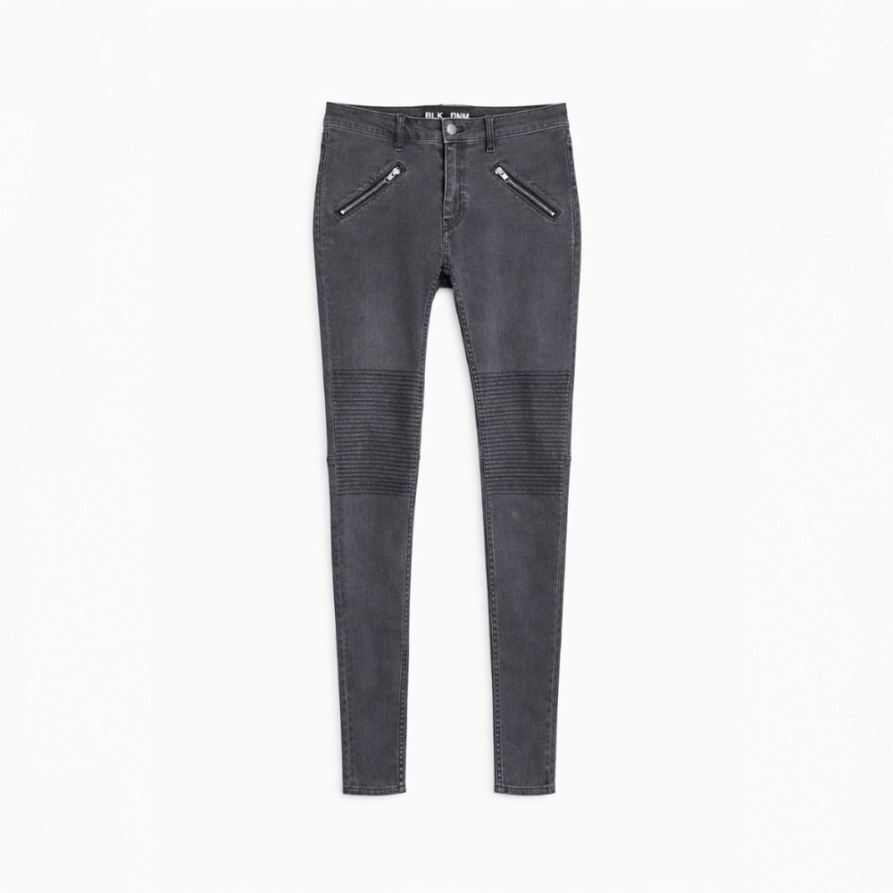 BLK DNM JEANS 26 BIKER JEANS STAPLE GREY SIZE 24 "NWT"